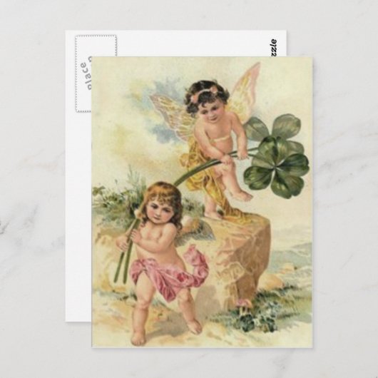 Fairy Four Leaf Clover Fey Briefkaart (Voorkant / Achterkant)