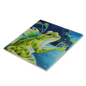 Fairy Frog & Fireflies Waterverf Art Tegeltje (Zijkant)