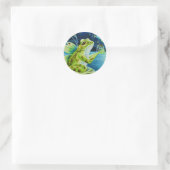 Fairy Frogs and Fireflies Waterverf Art Ronde Sticker (Tas)
