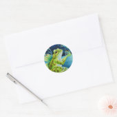 Fairy Frogs and Fireflies Waterverf Art Ronde Sticker (Envelop)