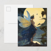 Fairy Full Moon Fantasy Art Briefkaart (Voorkant / Achterkant)