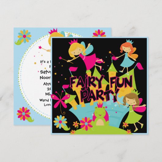 Fairy Fun Gepersonaliseerd Birthday-uitnodigingen Kaart (Voorkant / Achterkant)