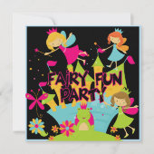 Fairy Fun Gepersonaliseerd Birthday-uitnodigingen Kaart (Voorkant)