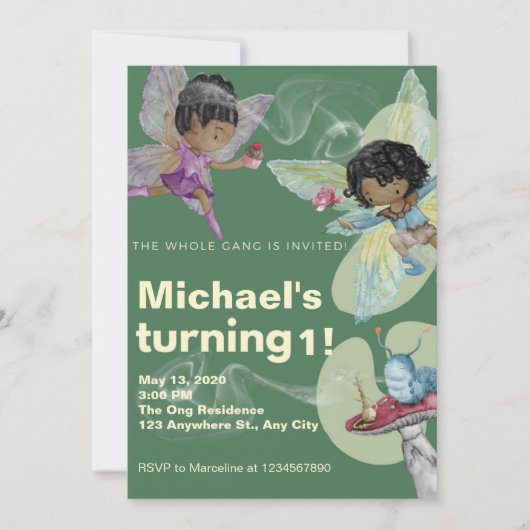 Fairy Gang Party Birthday Invitation Kaart (Voorkant)