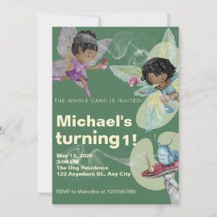 Fairy Gang Party Birthday Invitation Kaart