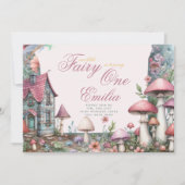 Fairy Garden 1st Verjaardag of BEWERKEN AGE Blauwg Kaart (Voorkant)