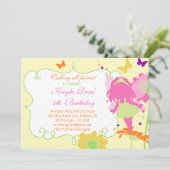 FAIRY GARDEN ARTITY Birthday Invitation Kaart (Staand voorkant)