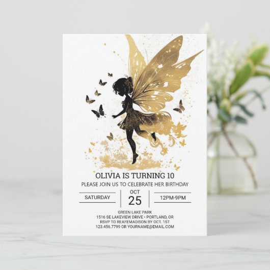 Fairy Garden Avontuur Verjaardag Kaart (Staand voorkant)