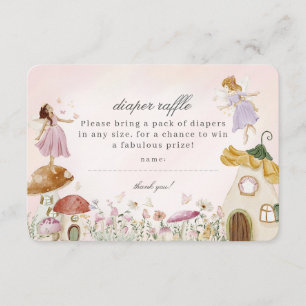 Fairy Garden Baby Luier Raffle Invitation Insert Informatiekaartje