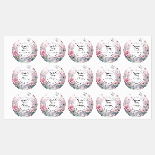 Fairy Garden Baby shower Adhesive / Waterdicht Labels (Vel)