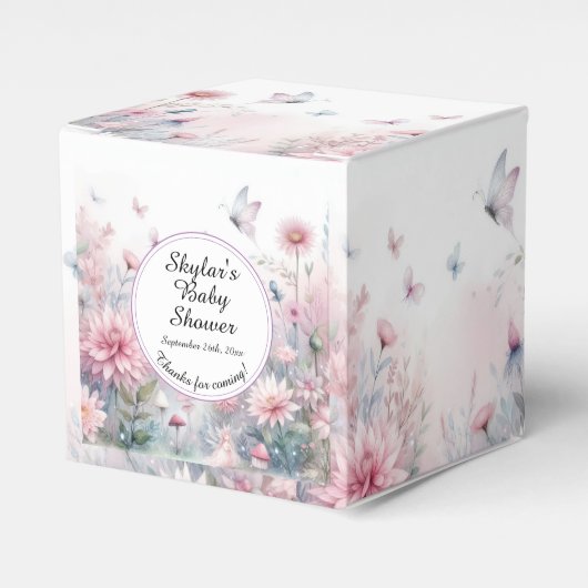 Fairy Garden Baby shower Bedankdoosjes (Voorkant Zijde)