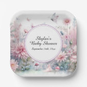 Fairy Garden Baby shower Papieren Bordje (Voorkant)