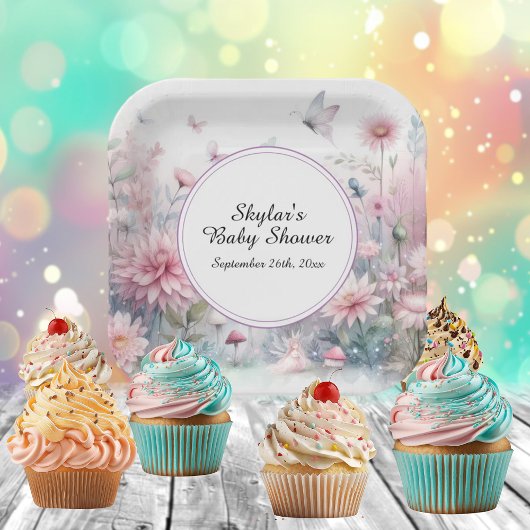 Fairy Garden Baby shower Papieren Bordje