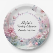 Fairy Garden Baby shower Papieren Bordje (Voorkant)