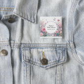 Fairy Garden Baby shower Vierkante Button 5,1 Cm (In situ)