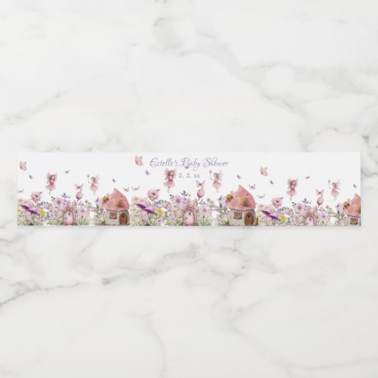 Fairy Garden Baby shower Waterfles Etiket (Enkel label)
