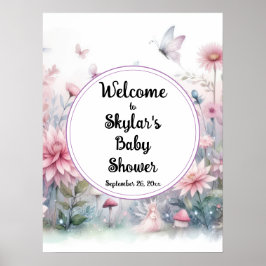 Fairy Garden Baby shower Welkom Poster