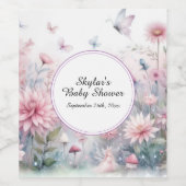Fairy Garden Baby shower Wijn Etiket (Enkel label)