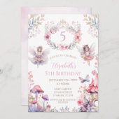 Fairy Garden Birthday Party Invitation Kaart (Voorkant / Achterkant)