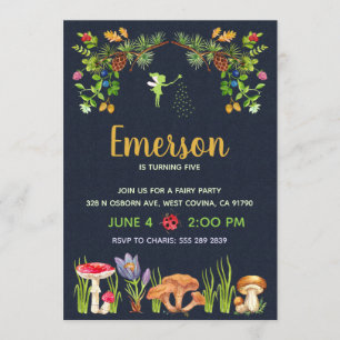 Fairy Garden Birthday Party Invitation Kaart