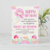 Fairy Garden Birthday Party Kaart (Staand voorkant)