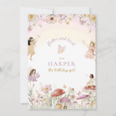 Fairy Garden Birthday Party Kaart (Achterkant)
