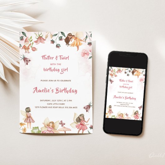 Fairy Garden Birthday Uitnodiging