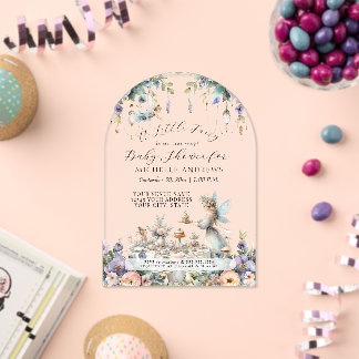 Fairy Garden Bloemen Tea Party Meisje Baby shower Acryl Uitnodigingen