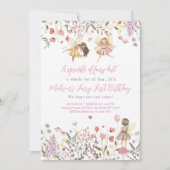 Fairy Garden Boho Wildflower Eerste Verjaardag Kaart (Voorkant)