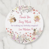 Fairy Garden Boho Wildflower Verjaardag Bedankjes Labels (Voorkant)