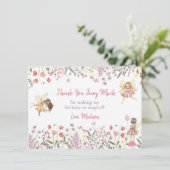 Fairy Garden Boho Wildflower Verjaardag Bedankkaart (Staand voorkant)