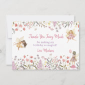Fairy Garden Boho Wildflower Verjaardag Bedankkaart (Voorkant)