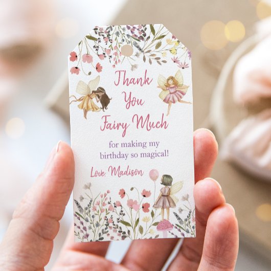 Fairy Garden Boho Wildflower Verjaardag Cadeaulabel