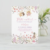 Fairy Garden Boho Wildflower Verjaardag Kaart (Staand voorkant)