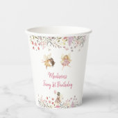 Fairy Garden Boho Wildflower Verjaardag Papieren Bekers (Voorkant)