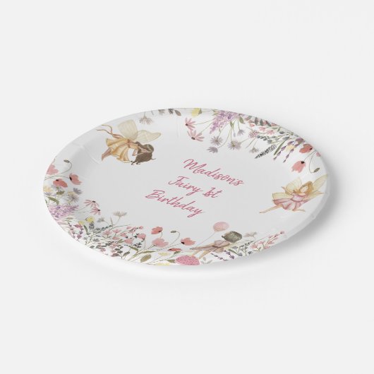 Fairy Garden Boho Wildflower Verjaardag Papieren Bordje (Gekanteld)