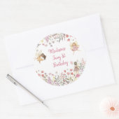 Fairy Garden Boho Wildflower Verjaardag Ronde Sticker (Envelop)
