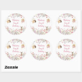 Fairy Garden Boho Wildflower Verjaardag Ronde Sticker (Vel)