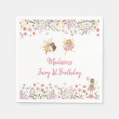 Fairy Garden Boho Wildflower Verjaardag Servet (Voorkant)