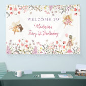 Fairy Garden Boho Wildflower Verjaardag Spandoek (Beurs)