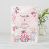 Fairy Garden Cute Glitter Fairies and House Kaart (Staand voorkant)