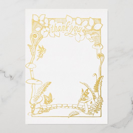 Fairy Garden Dank je Notecard Folie Uitnodiging (Voorkant)