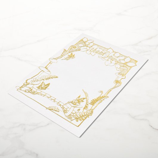 Fairy Garden Dank je Notecard Folie Uitnodiging (Gedraaid)