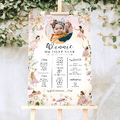 Fairy Garden Eerste Verjaardag Mijlpaal Tijdlijn Poster
