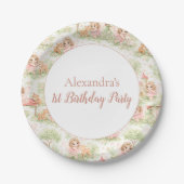 Fairy Garden First Birthday Papieren Bordje (Voorkant)