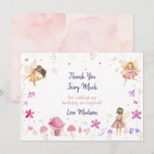 Fairy Garden Floral Birthday Bedankkaart (Voorkant / Achterkant)