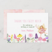 Fairy Garden Floral Birthday Hartelijk dank Bedankkaart (Voorkant / Achterkant)