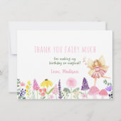 Fairy Garden Floral Birthday Hartelijk dank Bedankkaart (Voorkant)