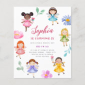 Fairy Garden Floral Meisje Budget Verjaardagsfeest (Voorkant)