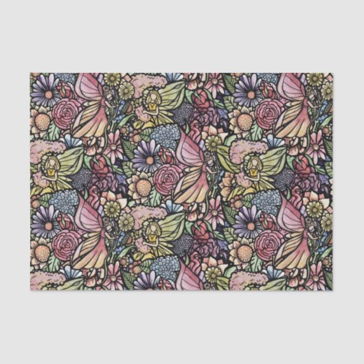 Fairy Garden Gardening Flower Gardens Fairies      Tissuepapier (Voorkant)